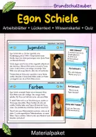 Vorschau - Arbeitsblätter - Egon Schiele – Materialpaket Kunstunterricht | Expressionismus & Kunstgeschichte - Deckblatt