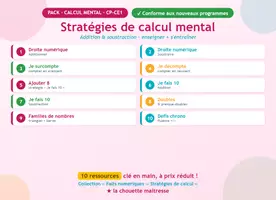 Aperçu - Feuilles d'exercices - Pack Stratégies de calcul CP-CE1 - Page de couverture