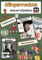 Vorschau - Arbeitsblätter - Bürgerrechte Materialpaket: Grundrechte, Menschenrechte, Freiheitsrechte, Demokratie - Deckblatt