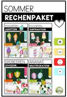 Vorschau - Arbeitsblätter - Sommer-Rechenpaket | Addition, Subtraktion, Multiplikation & Division | Freiarbeit | 2. Klasse - Deckblatt
