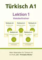 Vorschau - Spiele - Türkisch A1 – Vokabeln lernen: Vokabelkarten Bundle Lektion 1 zu Grußformeln, Befinden, Familie und Herkunft (auch Deutsch A1 DaZ/DaF) - Deckblatt