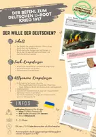 Vorschau - Arbeitsblätter - Materialpaket: Der Befehl zum unbeschränkten U-Boot Krieg 1917 - der Wille der Deutschen? - Deckblatt