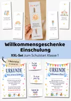 Vorschau - Arbeitsblätter - Willkommensgeschenke Einschulung XXL-Set | Geschenk Schulbeginn Schüler | Begrüßungsgeschenke Klasse 1 Schulanfang - Deckblatt