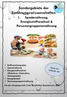 Vorschau - Unterrichtsreihen - Materialpaket Sondergebiete der Ernährungswissenschaften J2 - Sporternährung, Personengruppenernährung - Deckblatt