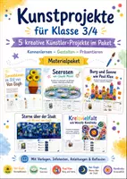 Vorschau - Arbeitsblätter - Kunstprojekte für Klasse 3/4 – 5 kreative Künstlerprojekte mit Vorlagen, Infotexten & Reflexion - Deckblatt