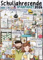 Vorschau - Arbeitsblätter - Schuljahresende 🏫🏁 / Schuljahr 2026 - XXL SPARPAKET / Sommerferien / Abschied - Deckblatt