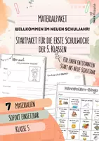 Vorschau - Arbeitsblätter - Materialpaket Schuljahresbeginn | leichter Start ins Schuljahr | Klasse 5 | sofort einsetzbar - Deckblatt