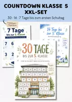 Vorschau - Mal- und Bastelvorlagen - Countdown Klasse 5 XXL-Set | 30 14 7 Tage bis zur 5. Klasse | Übergang weiterführende Schule - Deckblatt