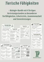 Vorschau - Arbeitsblätter - Tierische Fähigkeiten – 4 Vertretungsstunden zu Superkräften, Verteidigung, Teamarbeit und Sinnen - Deckblatt