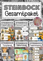 Vorschau - Mal- und Bastelvorlagen - Steinbockklasse Materialpaket Klassentier Steinbock - Deckblatt