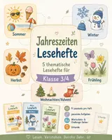 Vorschau - Stundenentwürfe - Jahreszeiten-Lesehefte Klasse 3/4 – 5 Lesepakete zu Frühling, Sommer, Herbst, Winter & Weihnachten/Advent - Deckblatt
