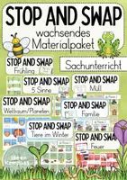 Vorschau - Stationenlernen - Stop and Swap Sachunterricht - wachsendes Materialpaket - Deckblatt