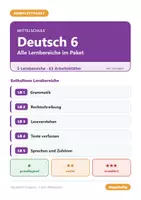 Vorschau - Arbeitsblätter - Deutsch 6 Mittelschule - Komplettpaket (alle Lernbereiche) - Deckblatt