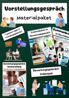 Vorschau - Stundenentwürfe - Vorstellungsgespräch Materialpaket: Bewerbungsgespräch, typische Fragen, Körpersprache, Kommunikation - Deckblatt