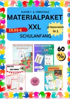 Vorschau - Arbeitsblätter - Materialpaket XXLSchulanfang (18 in1): Anfangsunterricht 1. Klasse & Vorschule -Zahlenraum 10, Buchstaben & Motorik - Deckblatt