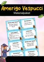 Vorschau - Arbeitsblätter - Amerigo Vespucci – Materialpaket | Wissenskartei, Lückentext & Quizkarten - Deckblatt