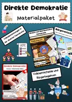 Vorschau - Arbeitsblätter - Direkte Demokratie Materialpaket: Volksentscheid, Bürgerbegehren, Bürgerentscheid, Volksabstimmung - Deckblatt