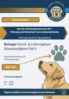 Vorschau - Klassenarbeiten - Materialpaket Klausuraufgaben Biologie GK + LK Neurobiologie – Lokalanästetika (mit Erwartungshorizont) – Q1 - Deckblatt