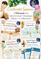 Vorschau - Stundenentwürfe - Bundle: Lesetheater Sommer - 4 Rollenspiele zum Dialoglesen - Deckblatt