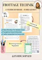 Vorschau - Mal- und Bastelvorlagen - Unterrichtsreihe: Frottage Technik nach Max Ernst (Surrealismus) - Deckblatt