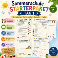 Vorschau - Arbeitsblätter - Sommerschule Starterpaket – Tag 1 | Klasse 2 - Deckblatt