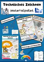 Vorschau - Arbeitsblätter - Technisches Zeichnen: Grundriss, Maßstab, Werkzeuge, Materialien & Architekturplanung - Deckblatt