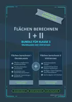 Vorschau - Arbeitsblätter - Flächen berechnen I und II – Bundle mit Arbeitsblättern, Merkblättern und Lösungen für Klasse 5 - Deckblatt
