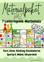 Vorschau - Spiele - Materialpaket: DAZ Brettspiele zu 7 Wortschatzthemen - Deckblatt