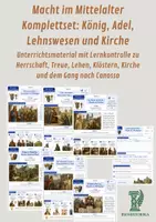 Vorschau - Unterrichtsreihen - Macht im Mittelalter Komplettset: König, Adel, Lehnswesen und Kirche - Deckblatt