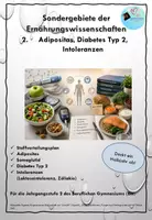 Vorschau - Arbeitsblätter - Materialpaket: Sondergebiete der Ernährungswissenschaft - Adipositas, Diabetes, Intoleranzen - Deckblatt