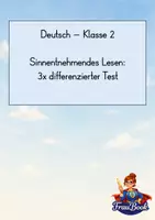 Vorschau - Arbeitsblätter - Materialpaket "Drei Tests Lesen, Klasse 2, differenziert" - Deckblatt