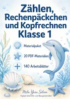 Vorschau - Arbeitsblätter - Zählen, Rechenpäckchen und Kopfrechnen Klasse 1 | Materialpaket | 20 PDFs mit 140 Arbeitsblättern - Deckblatt