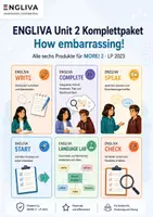 Vorschau - Arbeitsblätter - MatENGLIVA Komplettpaket: Unit 2 „How embarrassing!“ · Die komplette Reihen-Ausstattung (MORE! 2, LP 2023)erialpaket - Deckblatt