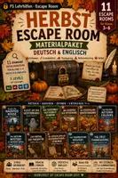 Vorschau - Stundenentwürfe - Großes Herbst Escape Room Paket Deutsch & Englisch – 12 differenzierte Rätselabenteuer für Klasse 3–6 - Deckblatt