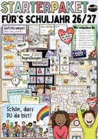 Vorschau - Mal- und Bastelvorlagen - Schuljahresanfang: Doodleteacher Starterpaket Schuljahr 2026/27 + Steckbrief Willkommen - Deckblatt