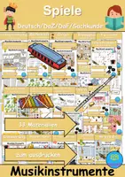 Vorschau - Arbeitsblätter - Materialpaket - Spiele Musikinstrumente - DaZ/DaF / Deutsch / Sachunterricht (Grundschule) - Deckblatt