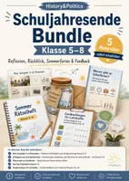 Vorschau - Arbeitsblätter - Schuljahresende Bundle Klasse 5 bis 8 Reflexion Sommerferien Feedback letzte Schulwoche - Deckblatt
