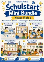 Vorschau - Arbeitsblätter - Schulstart Mini Bundle Klasse 5 bis 6 Kennenlernen Stärken Lernstrategien Klassengemeinschaft - Deckblatt
