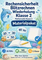 Vorschau - Arbeitsblätter - Rechensicherheit, Blitzrechnen und Wiederholung Klasse 2 | Materialpaket | 20 PDFs mit 140 Arbeitsblättern - Deckblatt