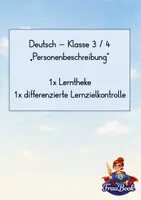 Vorschau - Stundenentwürfe - Personenbeschreibung: Deutsch Lerntheke und Lernzielkontrolle Klasse 3 - Deckblatt