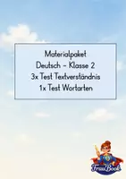 Vorschau - Arbeitsblätter - Materialpaket Deutsch Klasse 2 drei Test Textverständnis und einTest Wortarten - Deckblatt