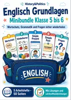 Vorschau - Arbeitsblätter - Englisch Grundlagen Minibundle Klasse 5 bis 6 - Deckblatt