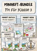 Vorschau - Arbeitsblätter - Fit für Klasse 3 Mathe & Deutsch | Miniheft-Bundle - Deckblatt