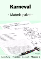 Vorschau - Arbeitsblätter - Materialpaket "Karneval" - Deutsch/ Vertretung - Klasse 5-8 - Deckblatt
