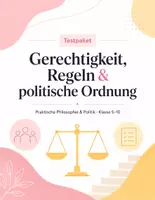 Vorschau - Arbeitsblätter - Tests Praktische Philosophie & Politik Klasse 5–10 – Gerechtigkeit, Regeln und politische Ordnung - Deckblatt