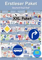Vorschau - Arbeitsblätter - Materialpaket - Erstleser - Verkehrsschilder / Verkehrszeichen - DaZ/DaF / Deutsch / Sachunterricht - Deckblatt
