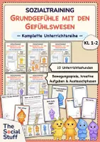 Vorschau - Stundenentwürfe - Soziales Lernen Grundschule: Sozialtraining "Grundgefühle mit den Gefühlswesen" - Komplettpaket (10 Unterrichtsstunden) - Deckblatt