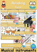 Vorschau - Arbeitsblätter - Materialpaket - Lesen / Reading - Musikinstrumente / musical instruments - Englisch - Deckblatt