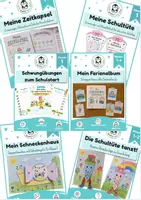 Vorschau - Stundenentwürfe - Einschulung Schulanfang Klasse 1 | XXL Materialpaket - Anfangsunterricht, Deutsch & Kunst - Grundschule - Deckblatt