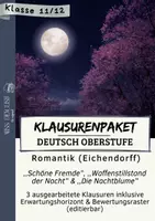 Vorschau - Klassenarbeiten - Materialpaket Deutsch Oberstufe – 3 Klausuren zur Romantik (Joseph von Eichendorff) | Erwartungshorizonte & Bewertungsraster - Deckblatt